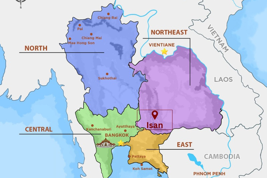 L’Isan, ou nord-est de la Thaïlande, est une vaste région située sur le plateau de Khorat
