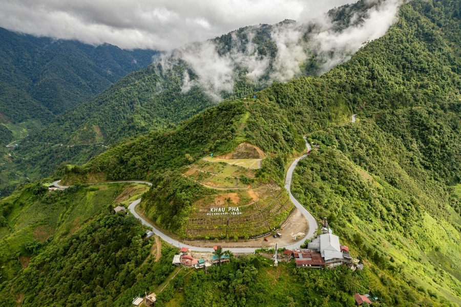 Vue panoramique du col de khau pha mu cang chai vietnam