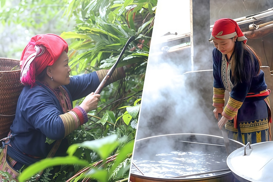 Bain aux herbes des Dao rouges à Sapa une tradition ancestrale du Vietnam