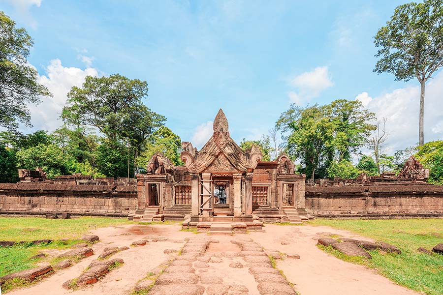 Espace calme du temple de Banteay Srei