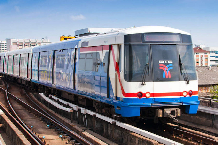 Vue du Skytrain BTS reliant les quartiers principaux de Bangkok