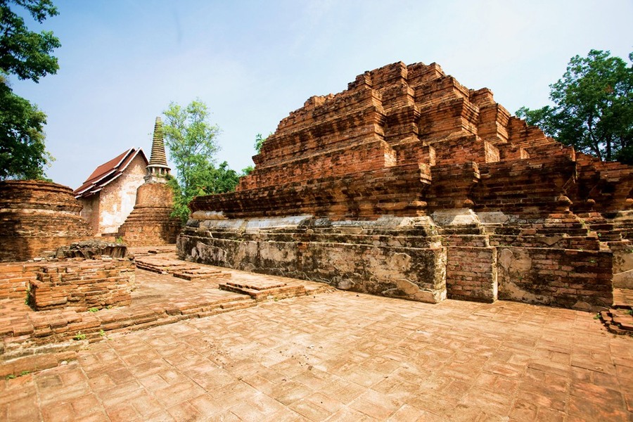 Vue paisible de Wat Samanakottharam avec ciel clair, idéal pour choisir la meilleure période de visite