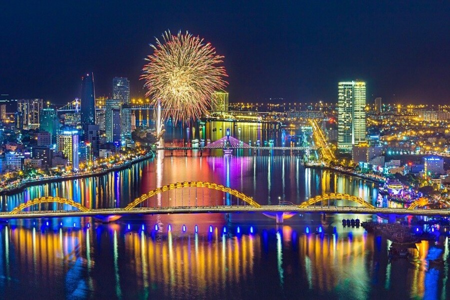 Vue panoramique sur la ville moderne de Da Nang
