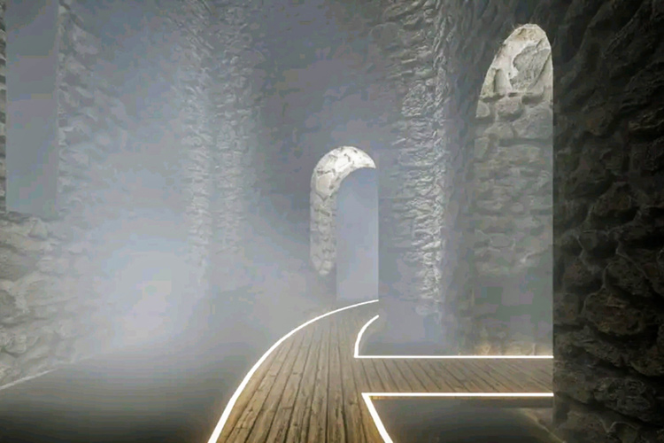 L'exposition à l'intérieur du château d'eau Hang Dau 