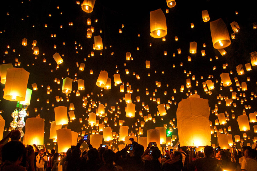 Fête de Loy Krathong en Thailande