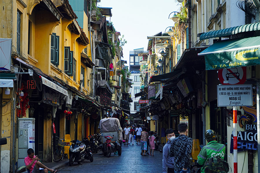 Vieux quartier de Hanoi présente une architecture d'influence française