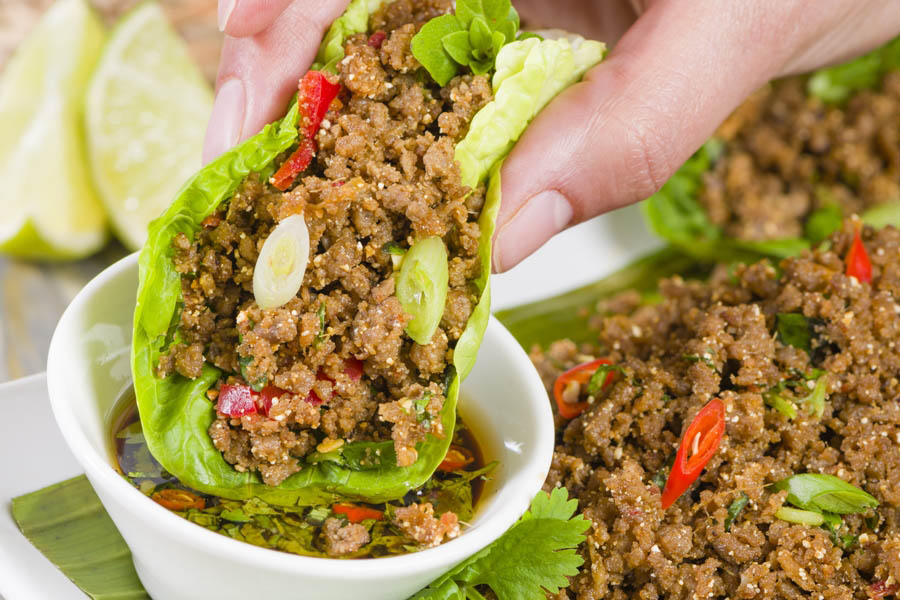 Larb est un plat spécial uniquement au Laos