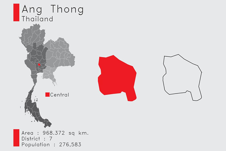 Localisation d'Ang Thong sur la carte de la Thailande
