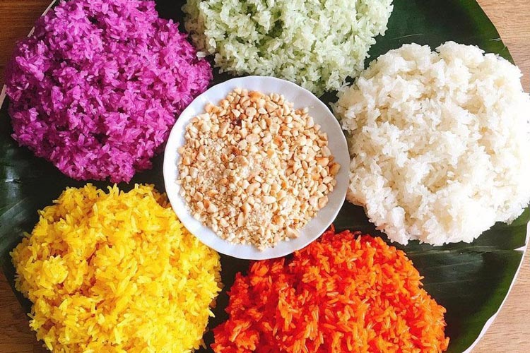 Riz gluant aux cinq couleurs