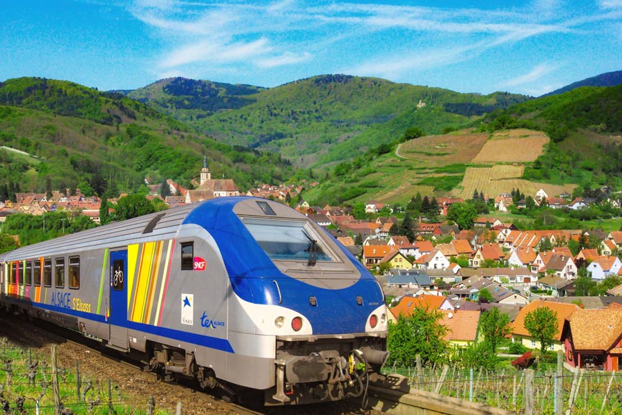 En train