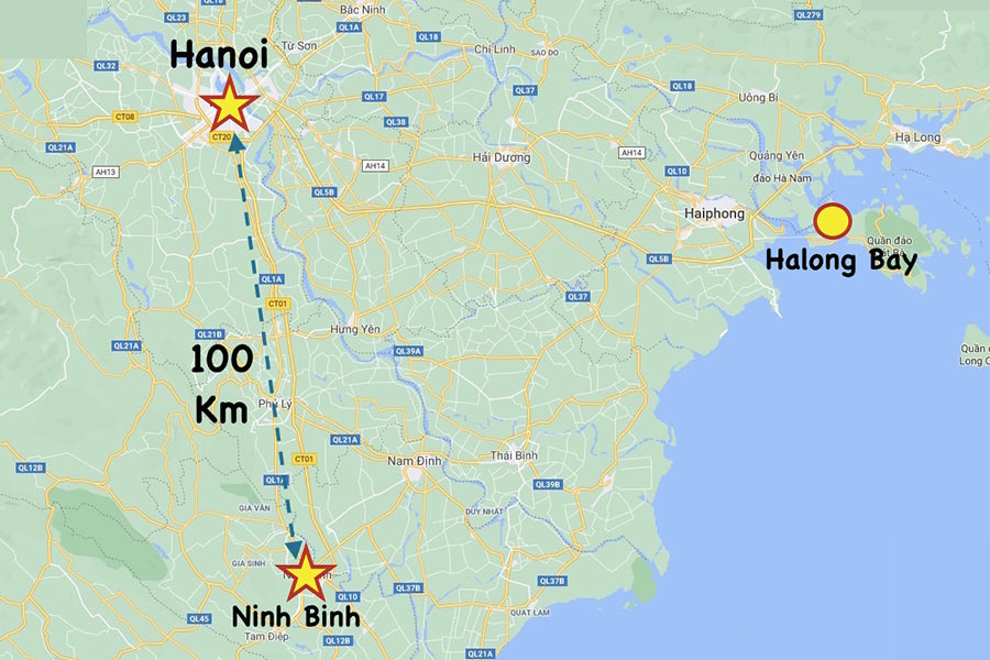 Localisation de Ninh Binh dans le nord du Vietnam