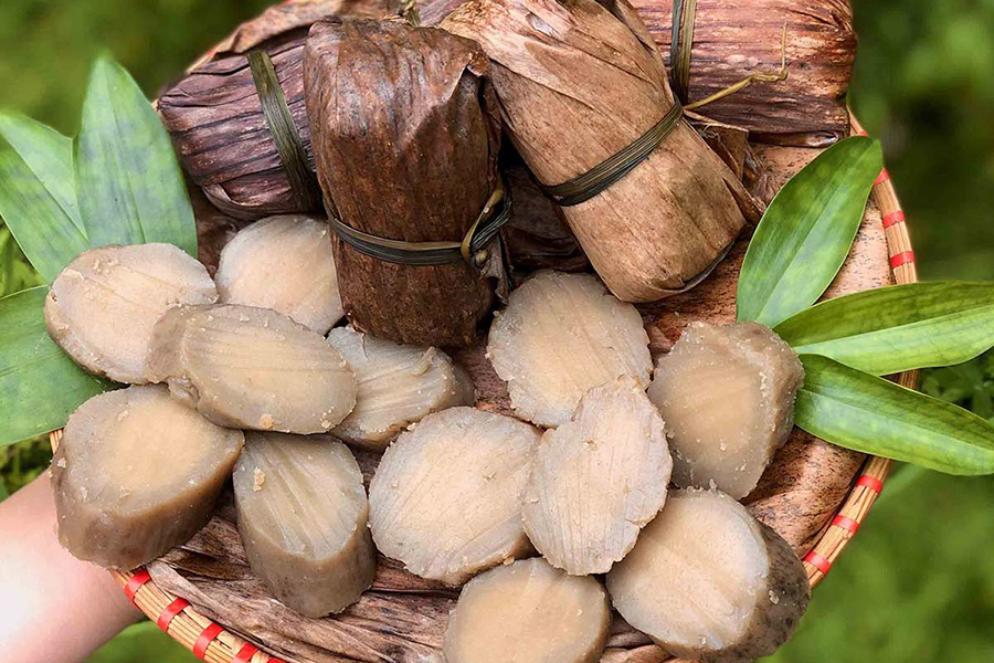 le gateau de riz gluant au sucre de canne