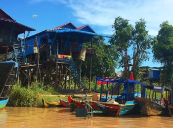 2 villages de Kompong Phluk au coucher du soleil