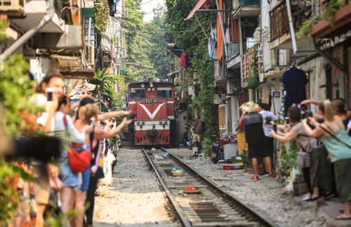 Lieu de photographie unique à Hanoi: Rue du train