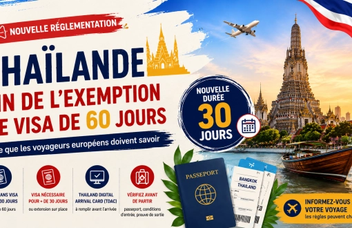 La Thaïlande met fin à l’exemption de visa de 60 jours : ce que les voyageurs européens doivent savoir